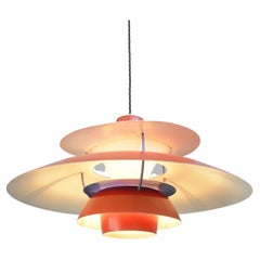 Vintage Red Model PH5 Pendant Lights by Louis Poulson Circa 1960s