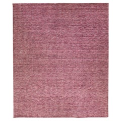 Roter moderner Apadana's Groove Bambus/Seide Handgefertigter Oversize-Teppich in Rot