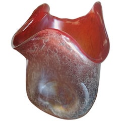 Red Modern Glass Blown Vase
