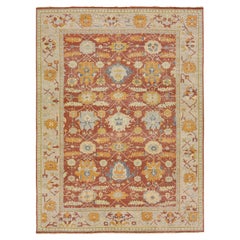 Handgefertigter indischer Täbris-Wollteppich mit Blumenmuster von Apadana