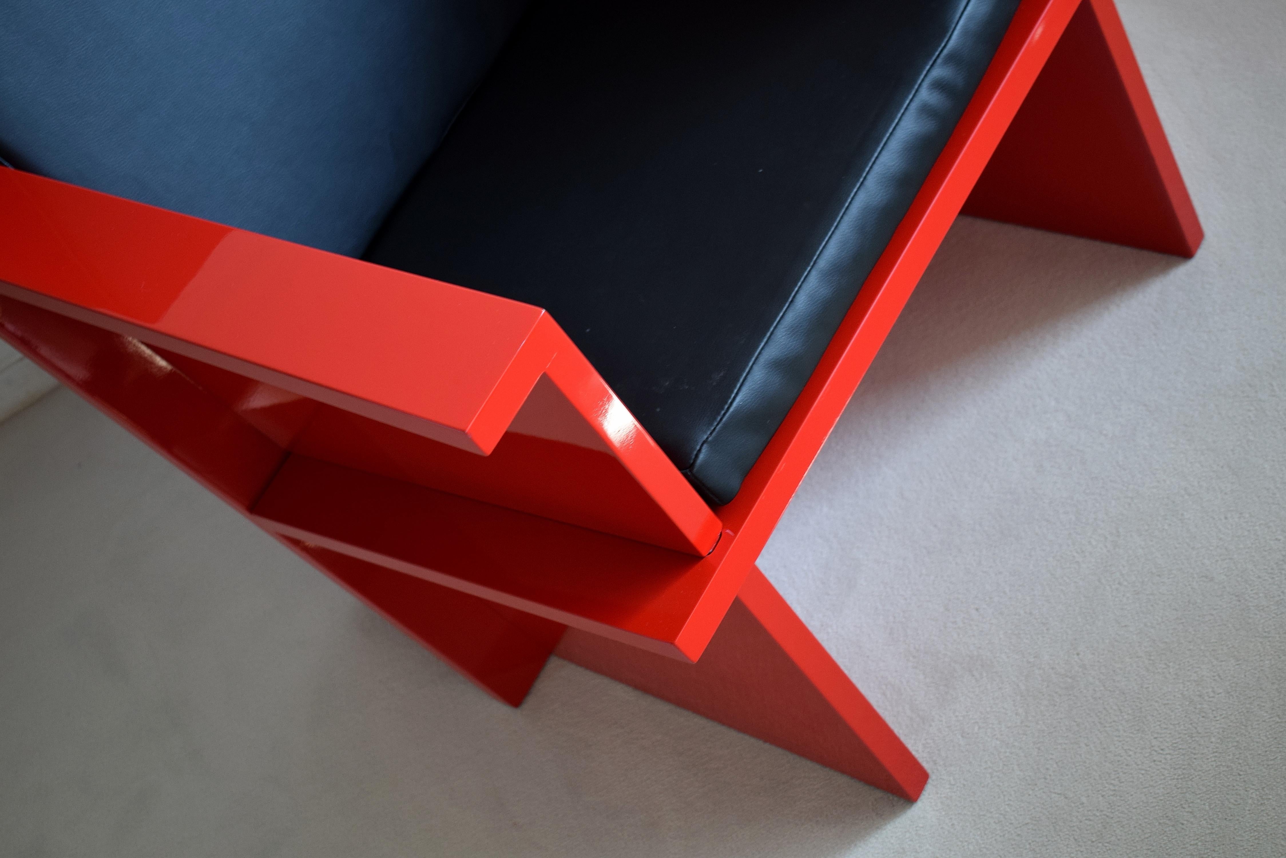 Red Modern Lounge Chair by Ruud Franken, the Netherlands 4