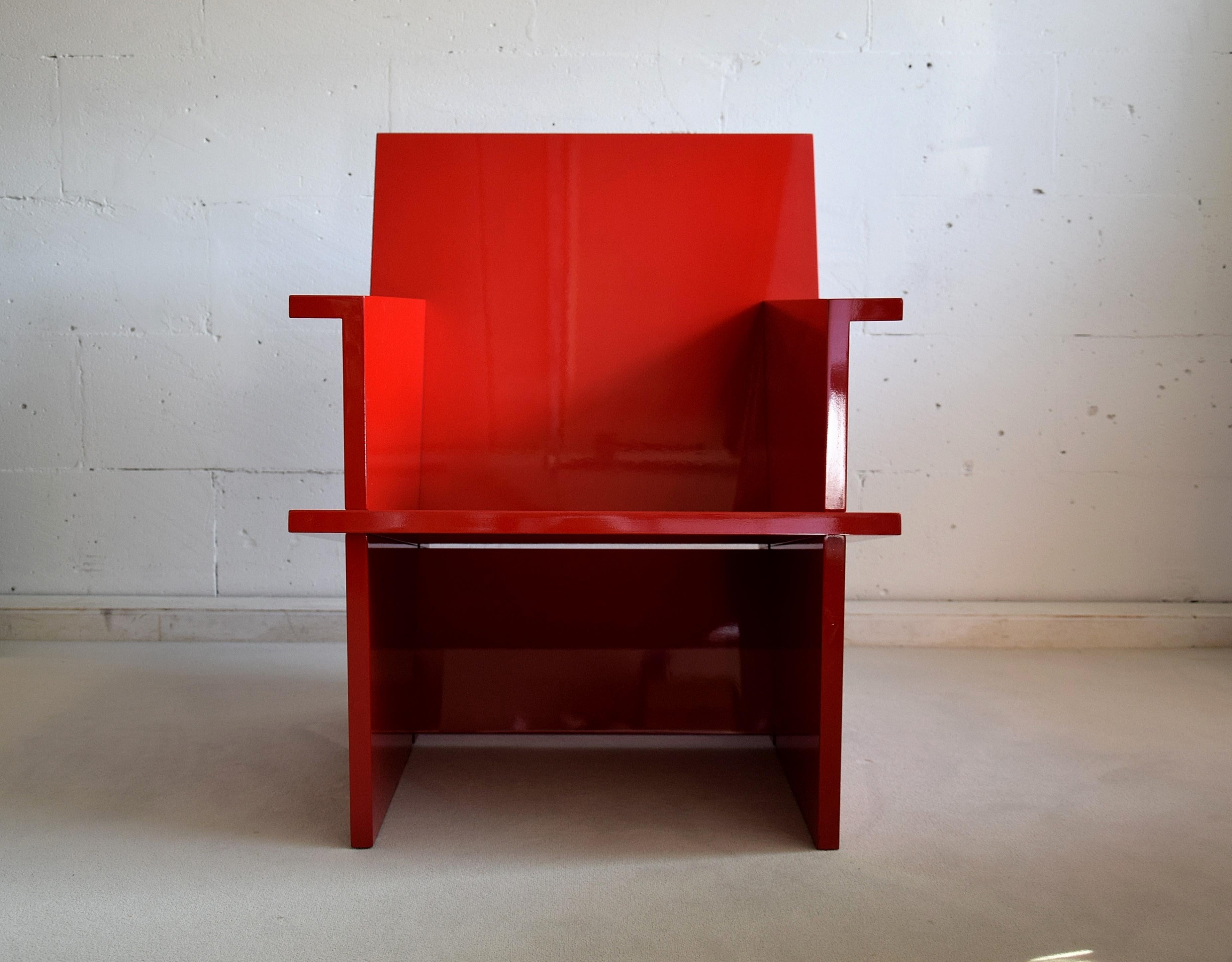 Red Modern Lounge Chair by Ruud Franken, the Netherlands In Good Condition In Weesp, NL