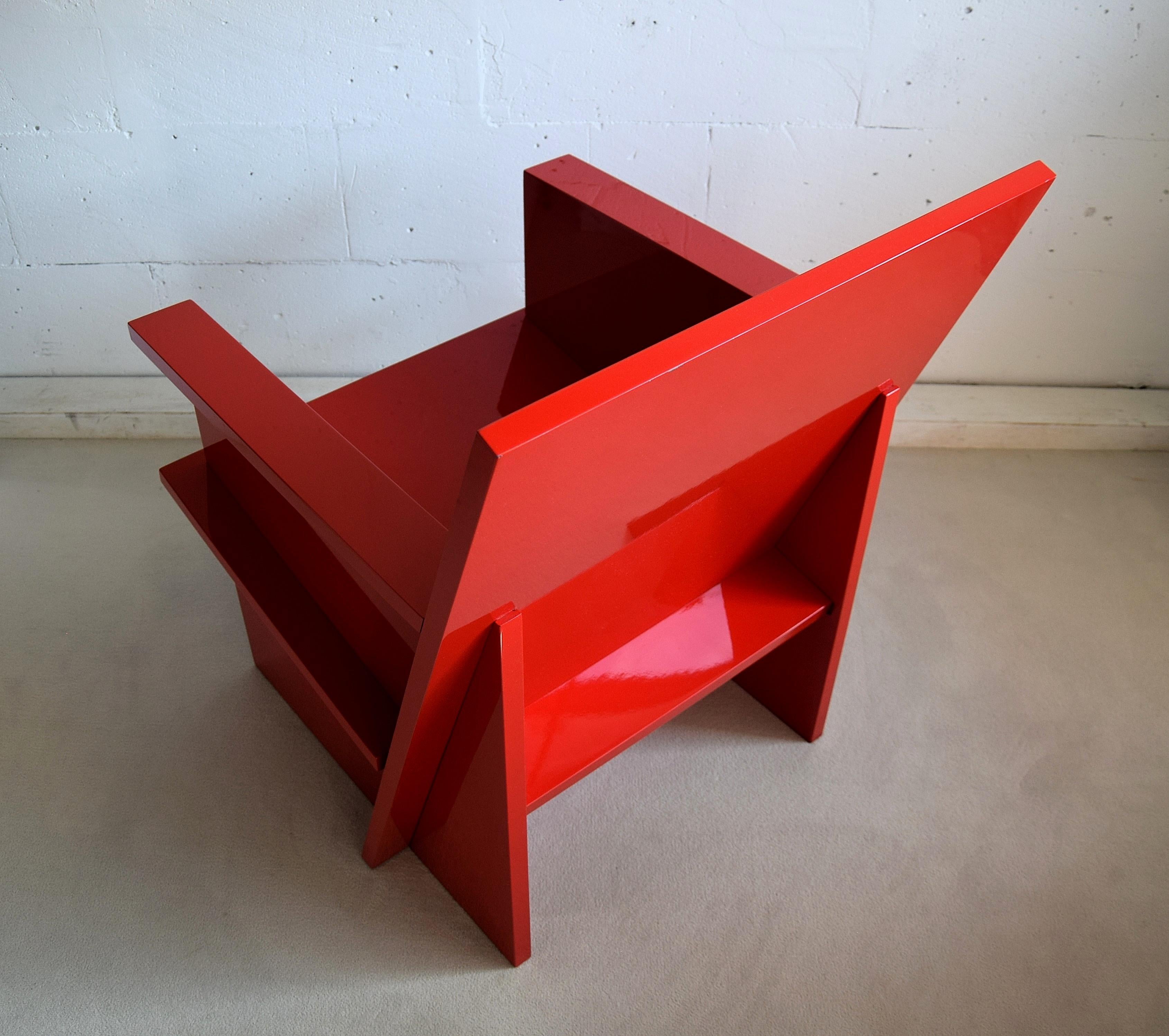 Red Modern Lounge Chair by Ruud Franken, the Netherlands 3