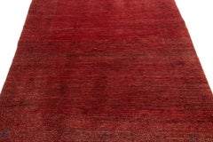 Red Modern Persian Gabbeh Handmade Minimalist Wool Rug