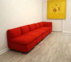 Red Modern Steelcase Ganging Elysee 5 Piece Modular Sectional Sofa
