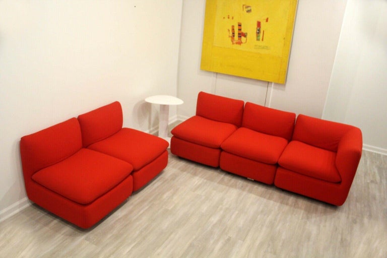 Red Modern Steelcase Ganging Elysee 5 Piece Modular Sectional Sofa at  1stDibs | steelcase modular sofa