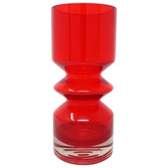 Red Modernist Vase by Tamara Aladin for Riihimaen Lasi Oy