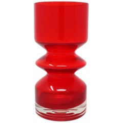 Red Modernist Vase by Tamara Aladin for Riihimaen Lasi Oy
