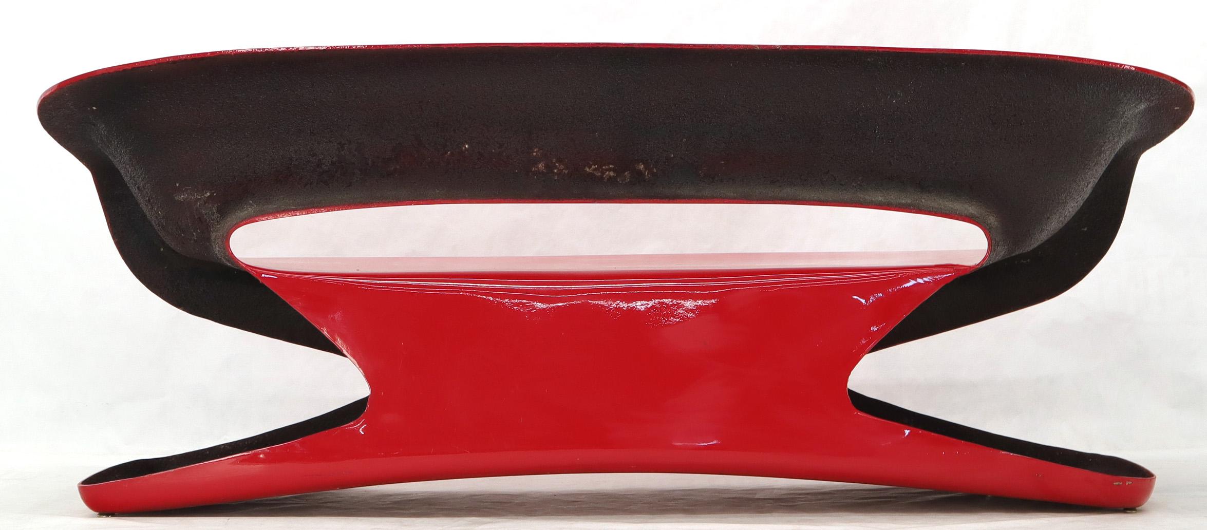 Red Molded Fiberglass Bench Love Seat For Sale 1