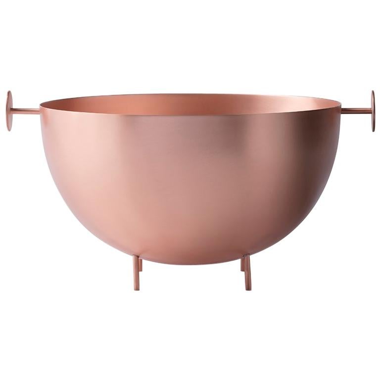 Red Moon Large Copper Bowl by Elisa Ossino For Sale