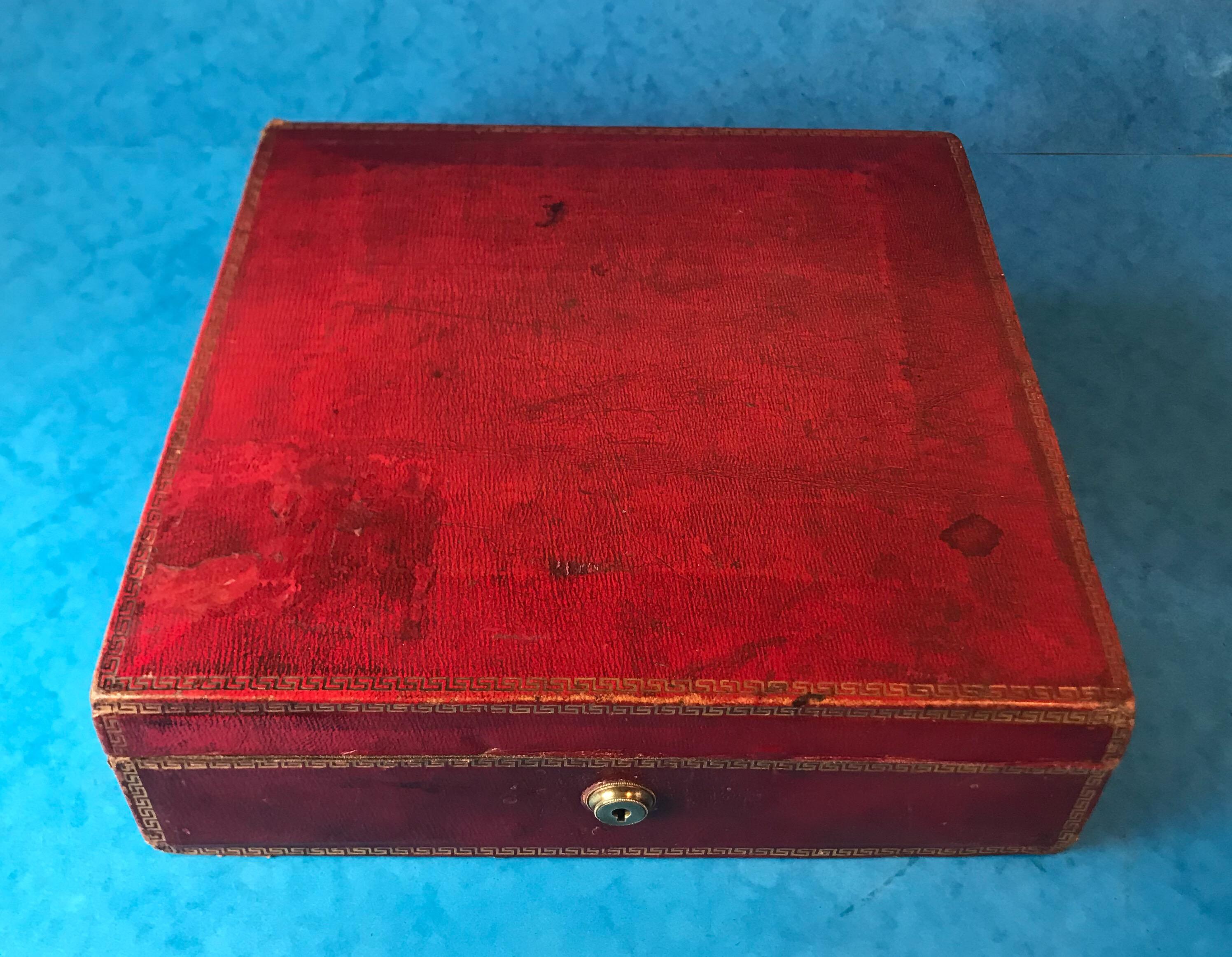 Red Moroccan Leather Jewelry Box 1