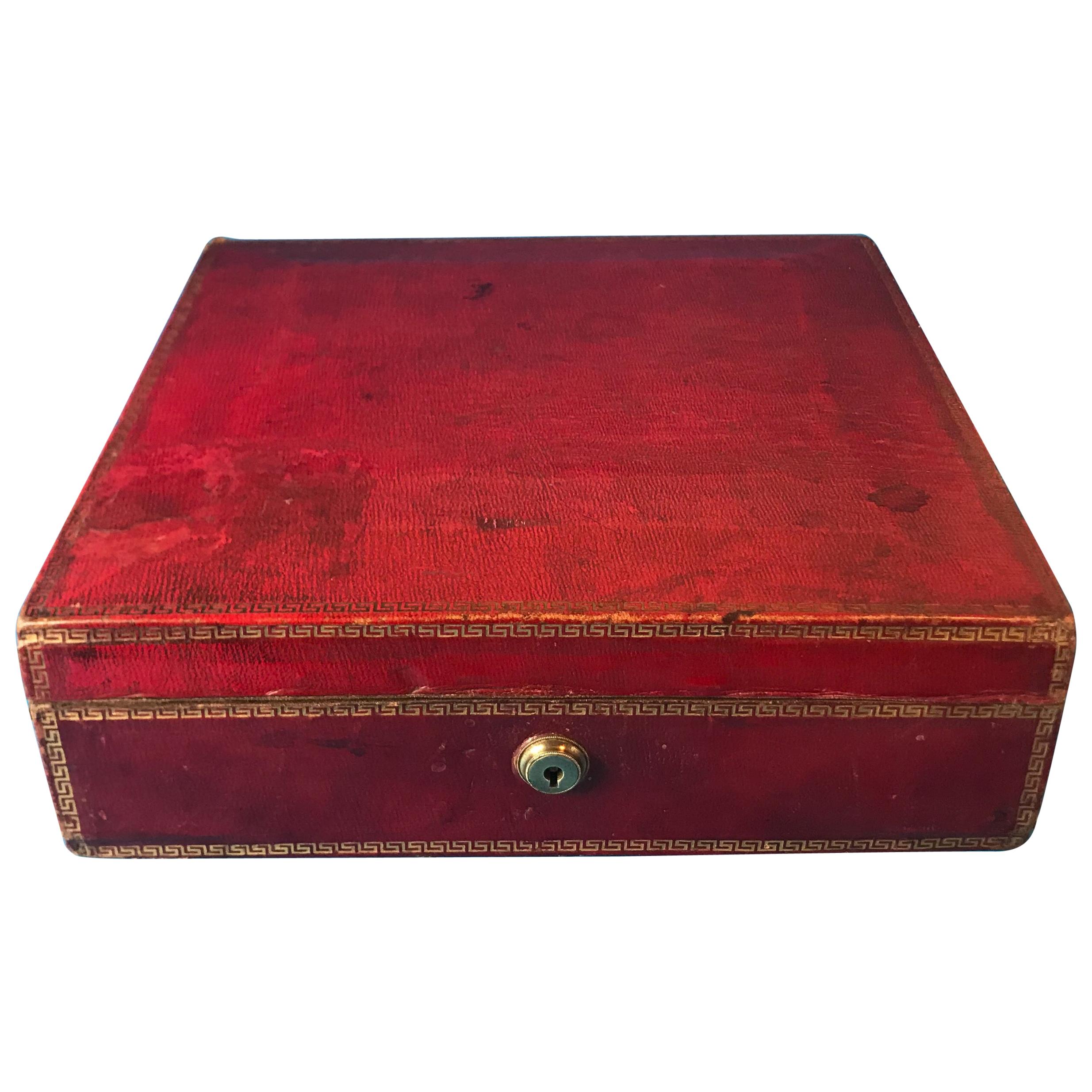 Red Moroccan Leather Jewelry Box