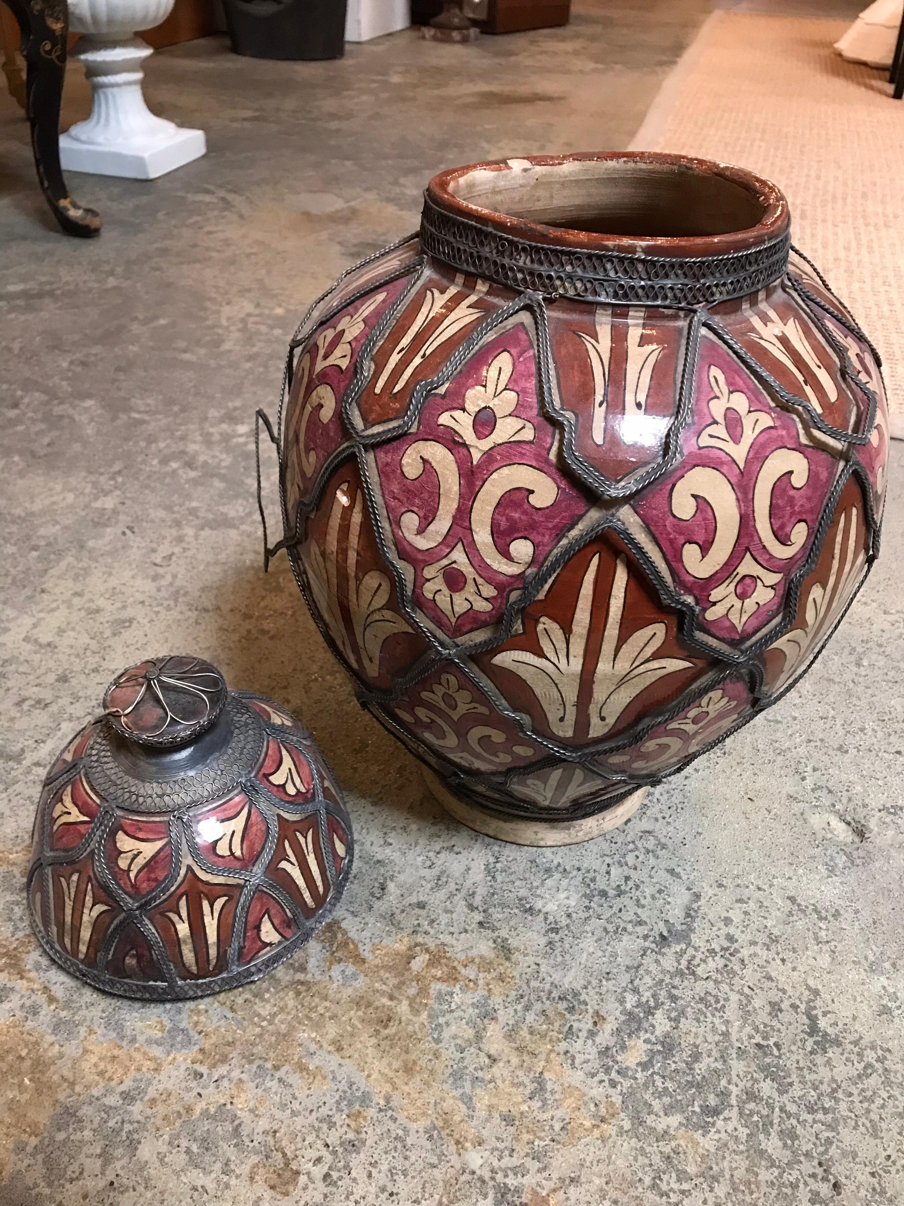 Pottery Red Moroccan Pot For Sale
