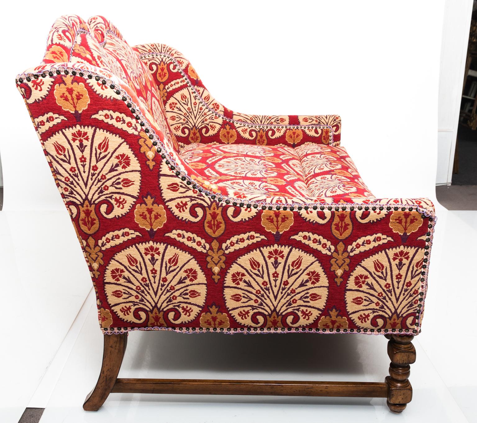 Red Moroccan Style Settee, circa 1980s For Sale 6