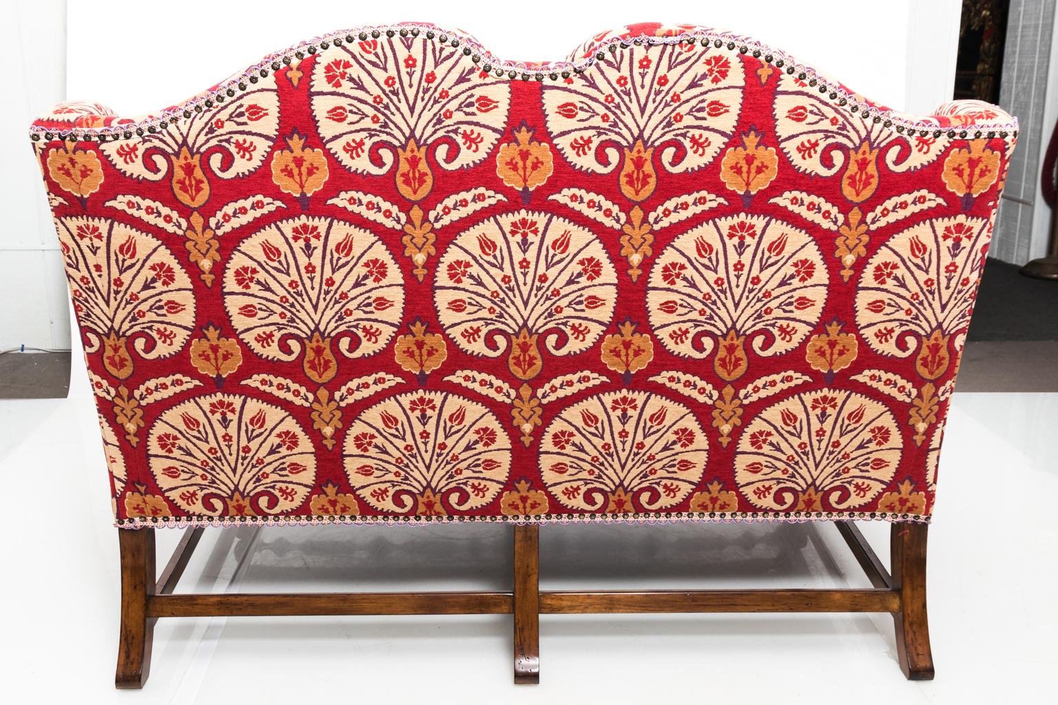 Red Moroccan Style Settee, circa 1980s For Sale 9