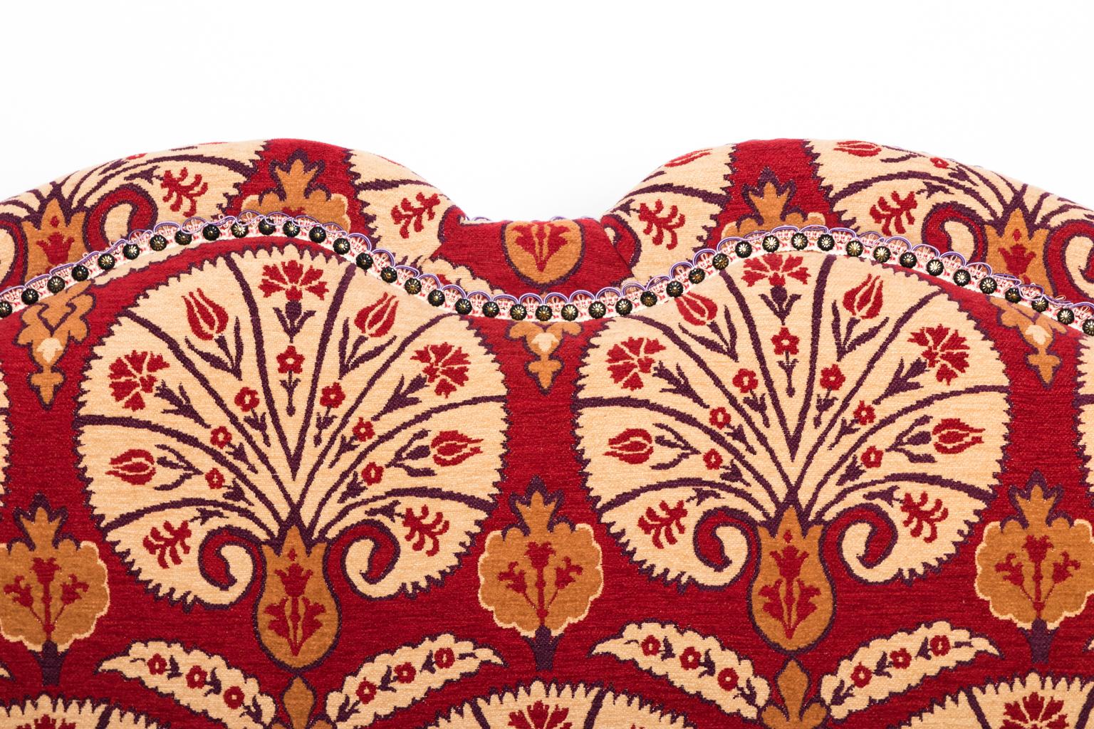 Red Moroccan Style Settee, circa 1980s For Sale 3