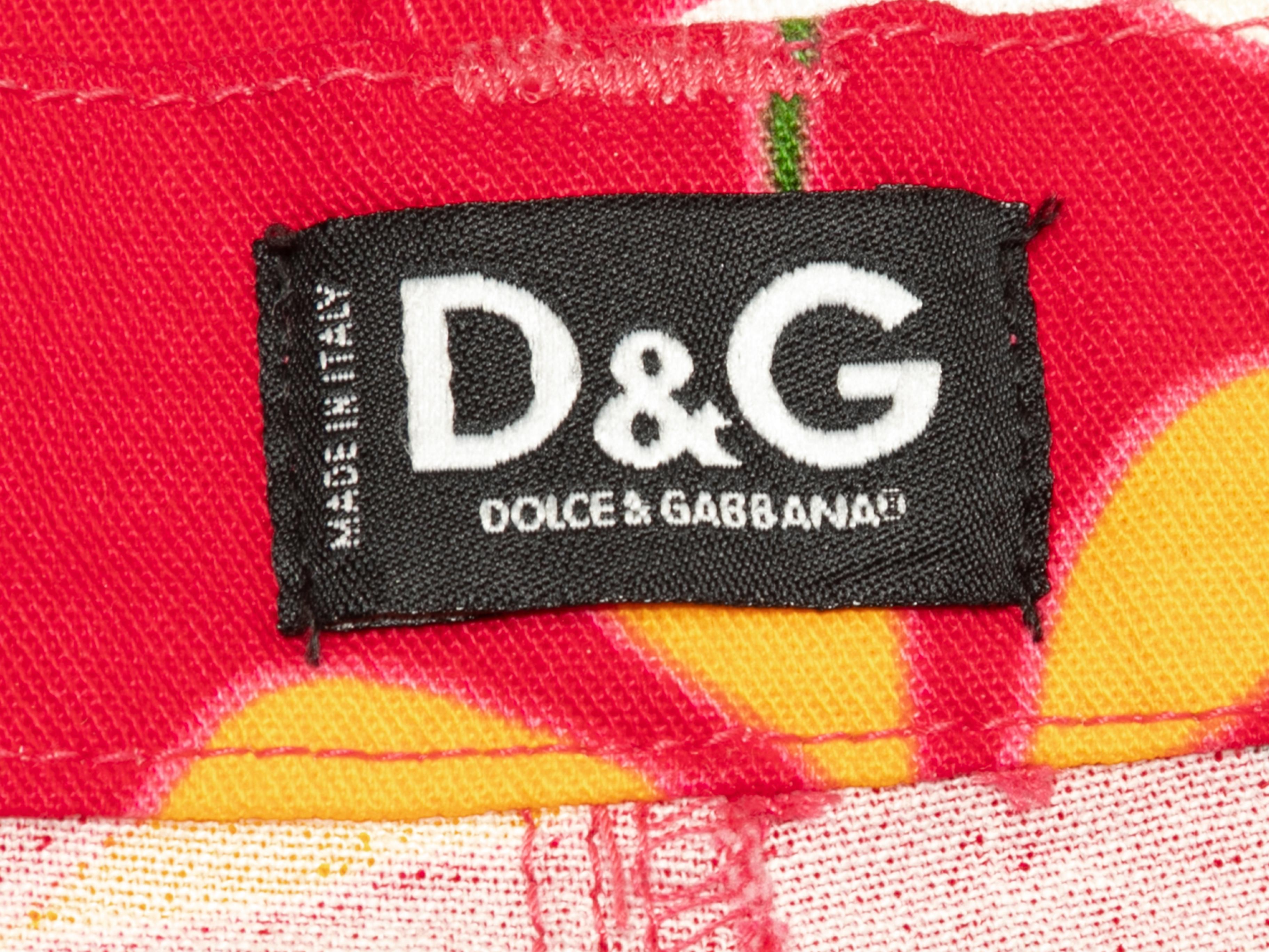 Jupe longue D&G à imprimé floral rouge et multicolore, taille IT 46 Bon état - En vente à New York, NY