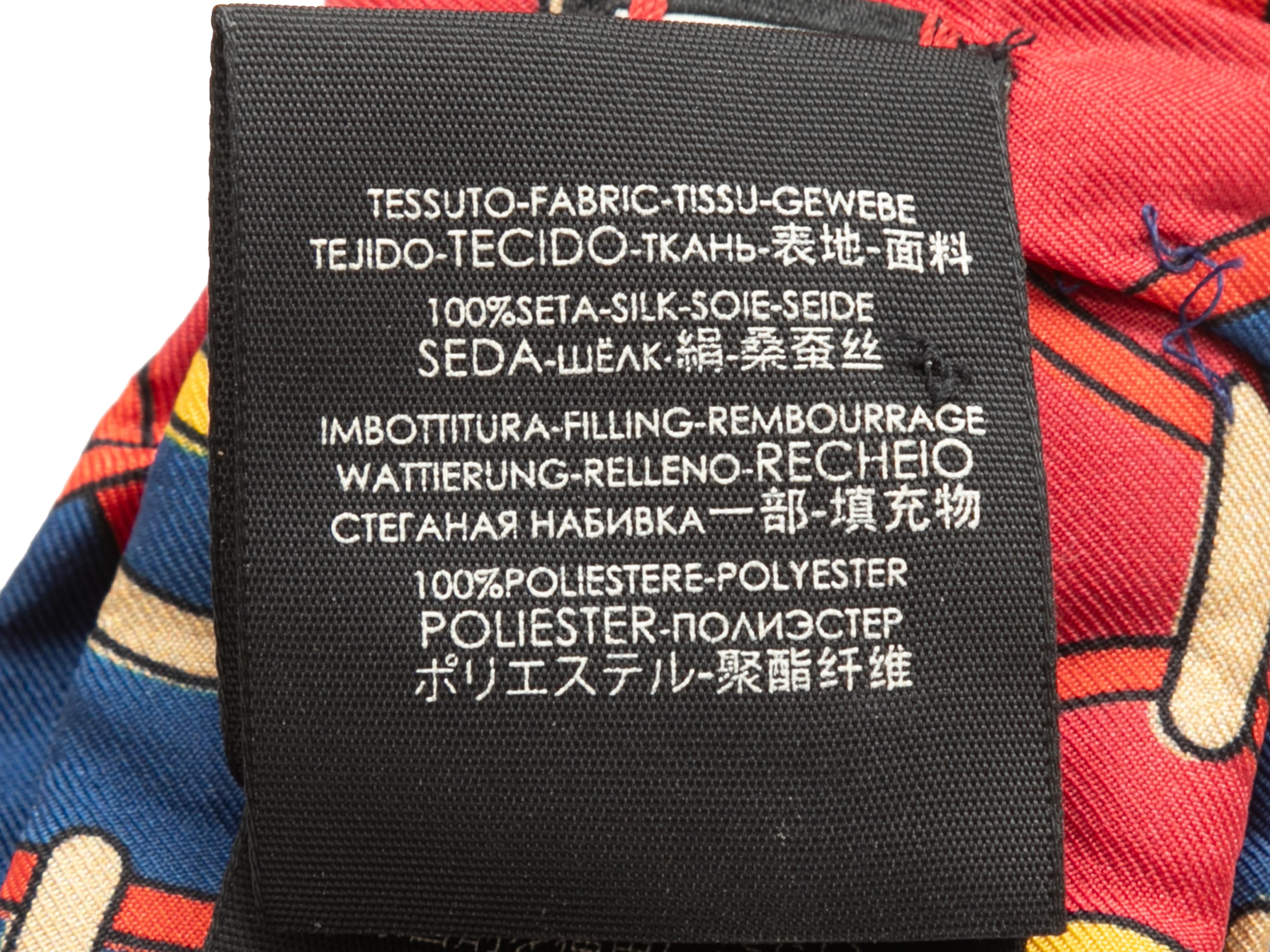 Cinta para el pelo con logotipo en sarga de seda roja y multicolor Gucci Talla US M en Bueno Estado en New York, NY