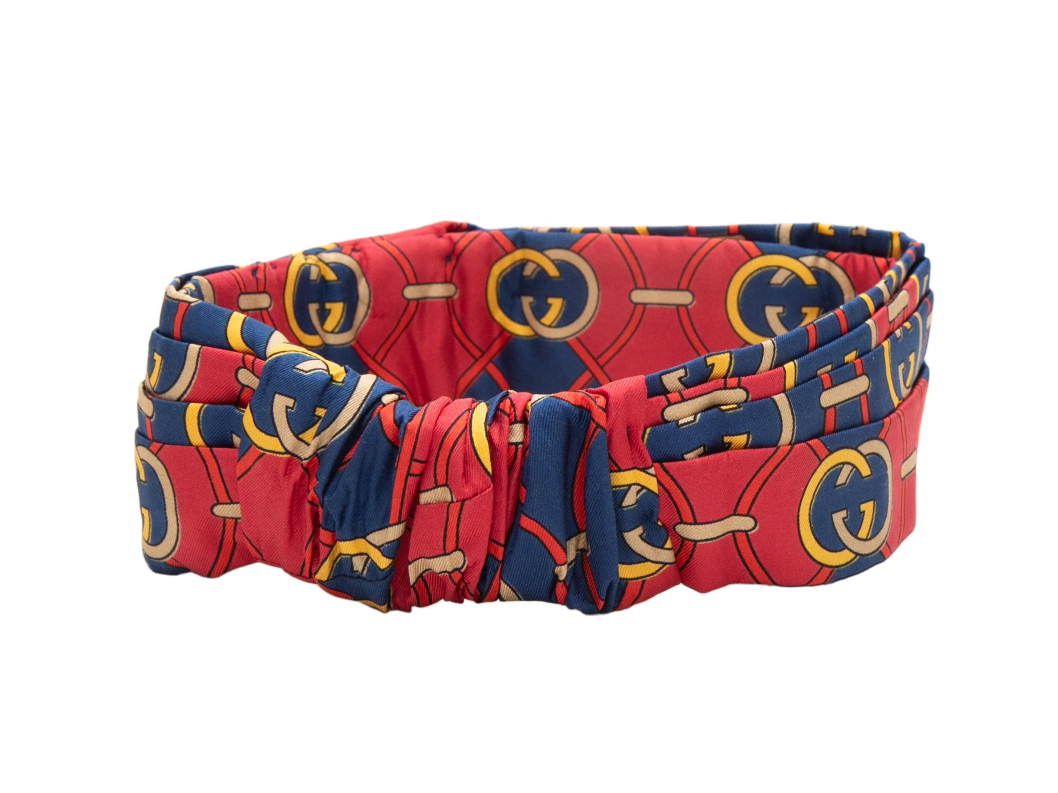 Cinta para el pelo con logotipo en sarga de seda roja y multicolor Gucci Talla US M 1