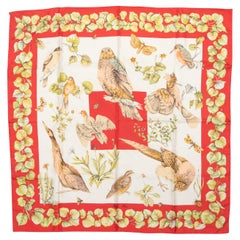 Rot & Multicolor Hermes La Vie Au Grand Air Motivdruck Seidenschal