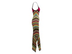 Red & Multicolor M Missoni Chevron Sleeveless Knit Dress Size IT 42