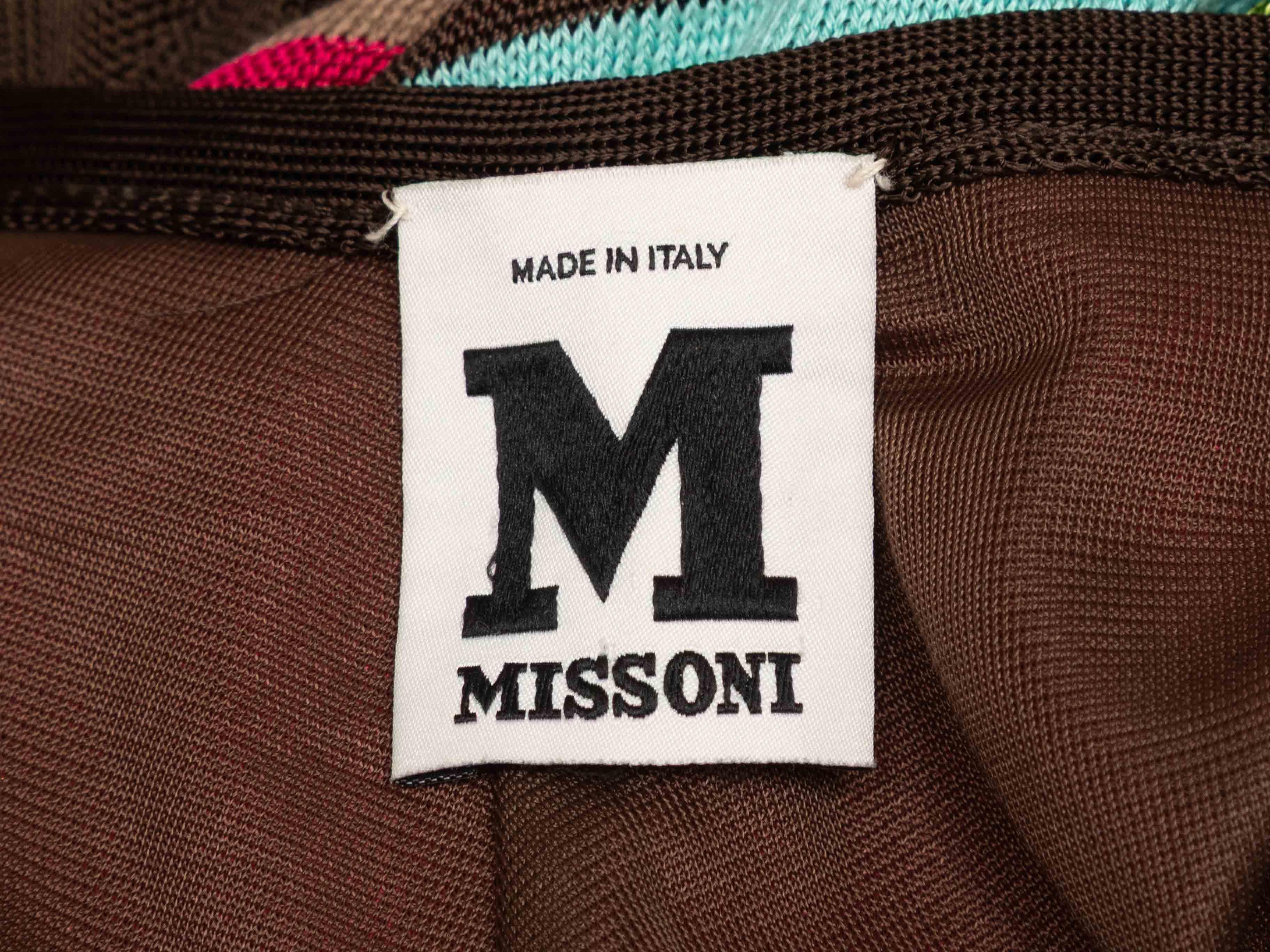 Robe en maille sans manches rouge et multicolore M Missoni Chevron Taille IT 42 Bon état - En vente à New York, NY
