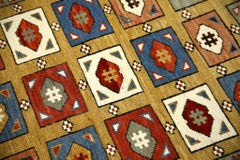 Tappeto vintage turco rosso multicolore 3'5" x 5'4"