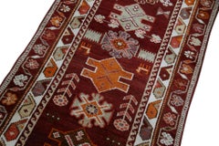 Red Multicolor Vintage Turkish Runner 2'10" x 14'11"