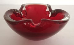 Red Murano Ashtray or Bowl