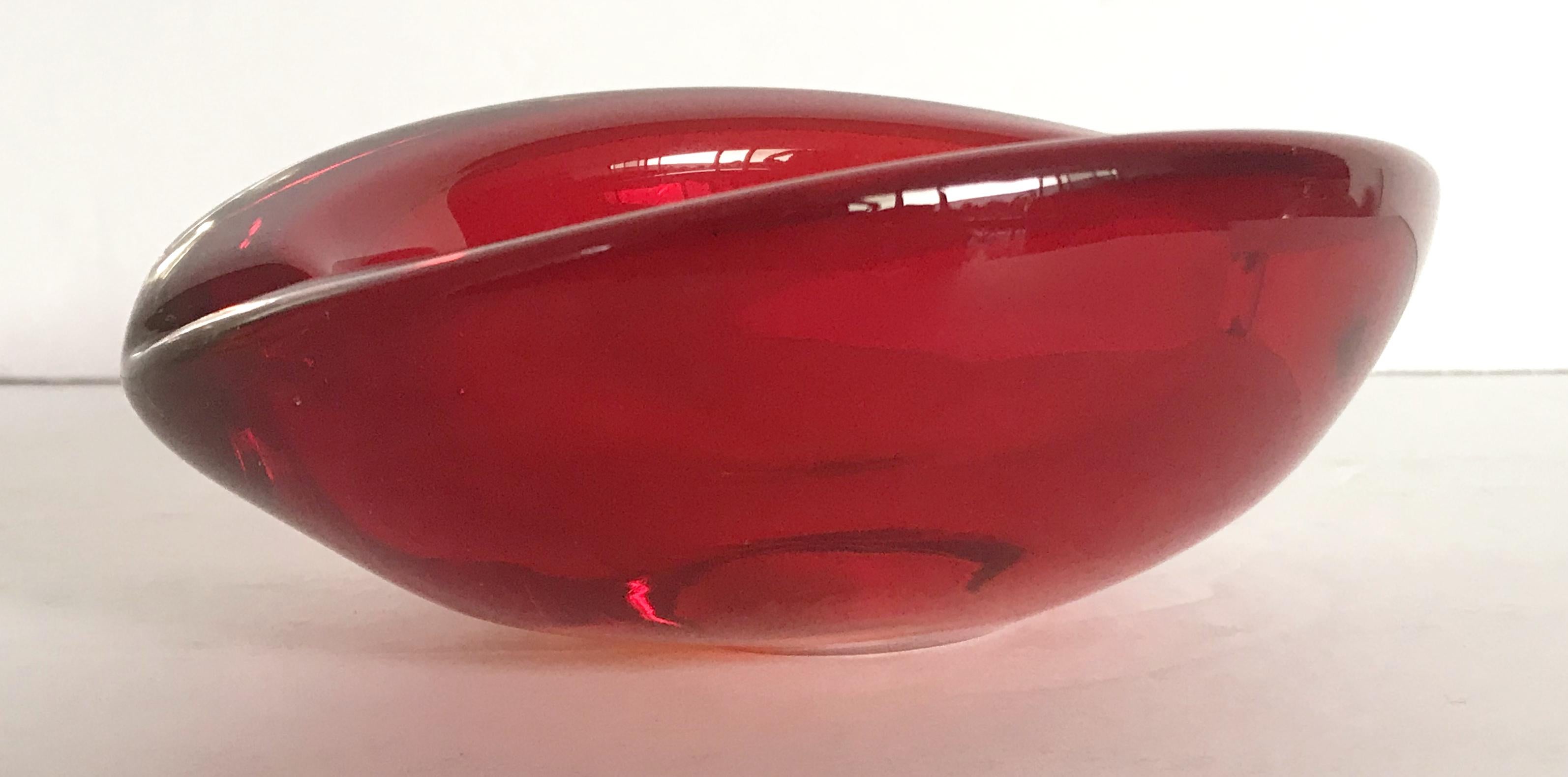 Mid-Century Modern Red Murano Ashtray or Bowl For Sale