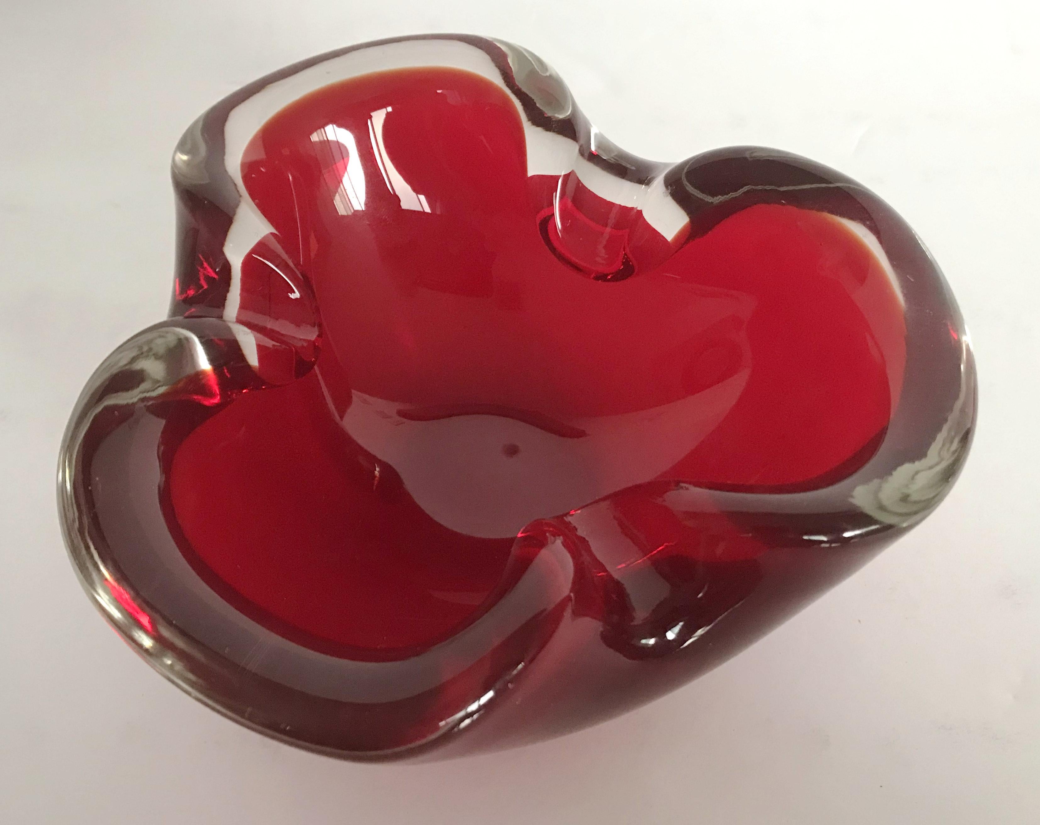 20th Century Red Murano Ashtray or Bowl For Sale