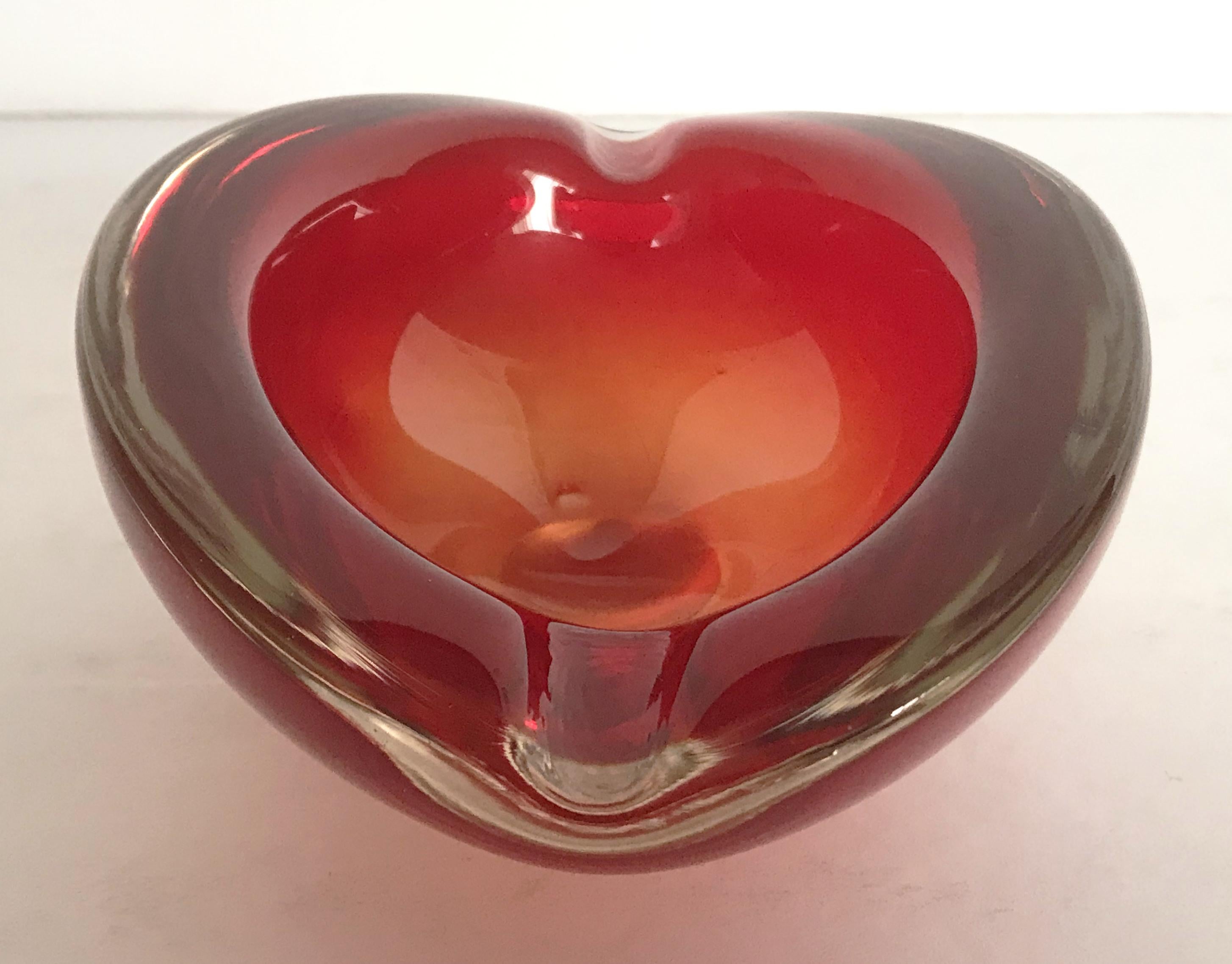 20th Century Red Murano Ashtray or Bowl For Sale