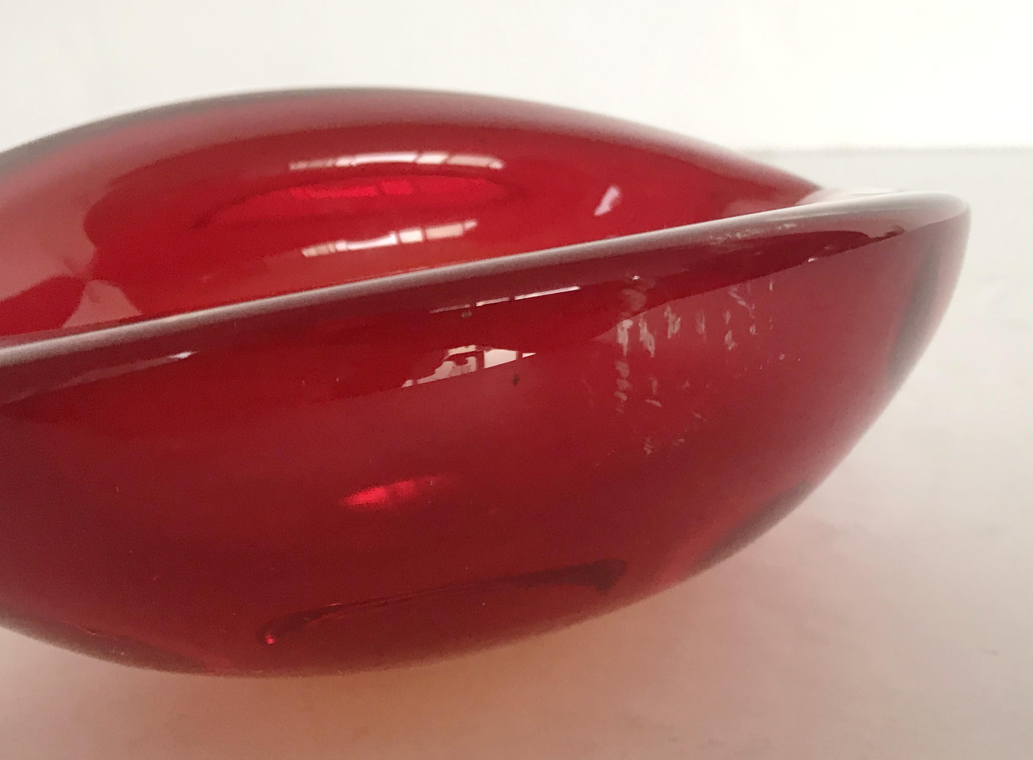 Red Murano Ashtray or Bowl For Sale 1