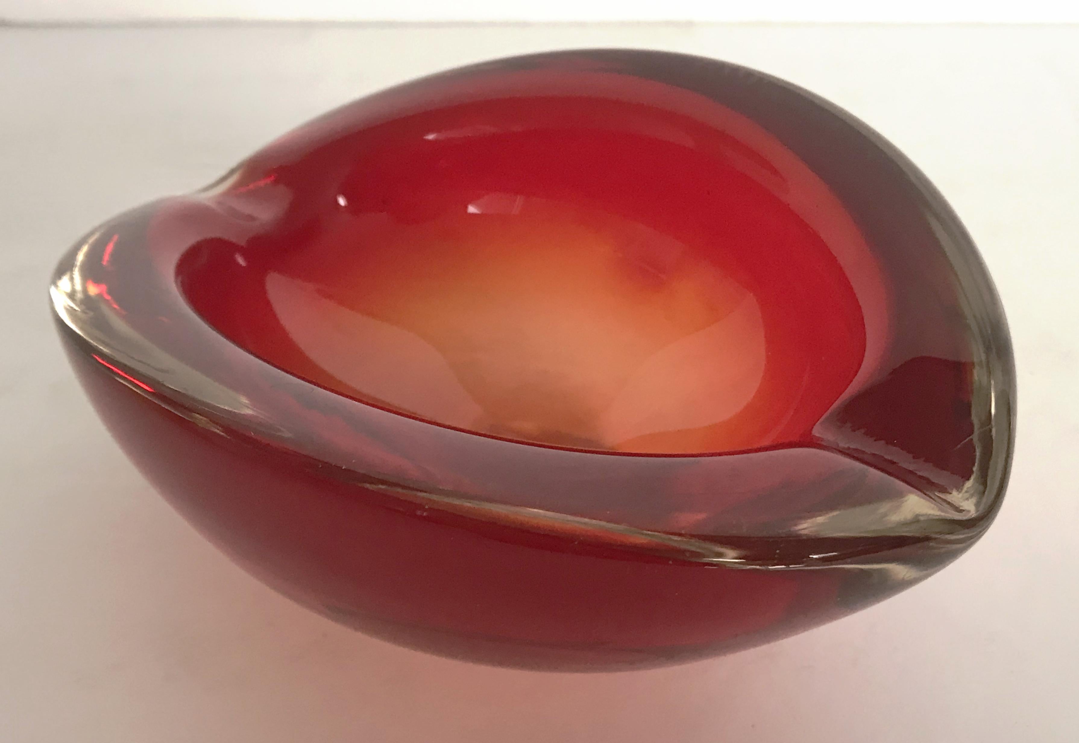 Red Murano Ashtray or Bowl For Sale 2