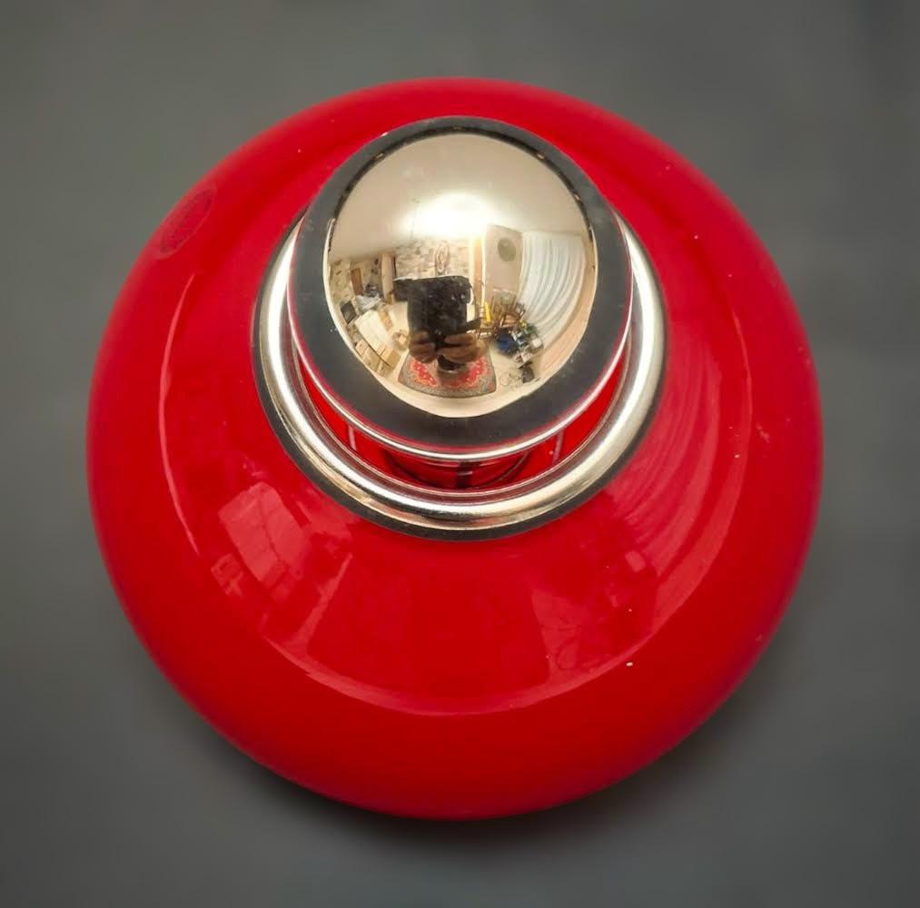 Red Murano Flush Mount / Sconce by Vistosi In Good Condition For Sale In Los Angeles, CA