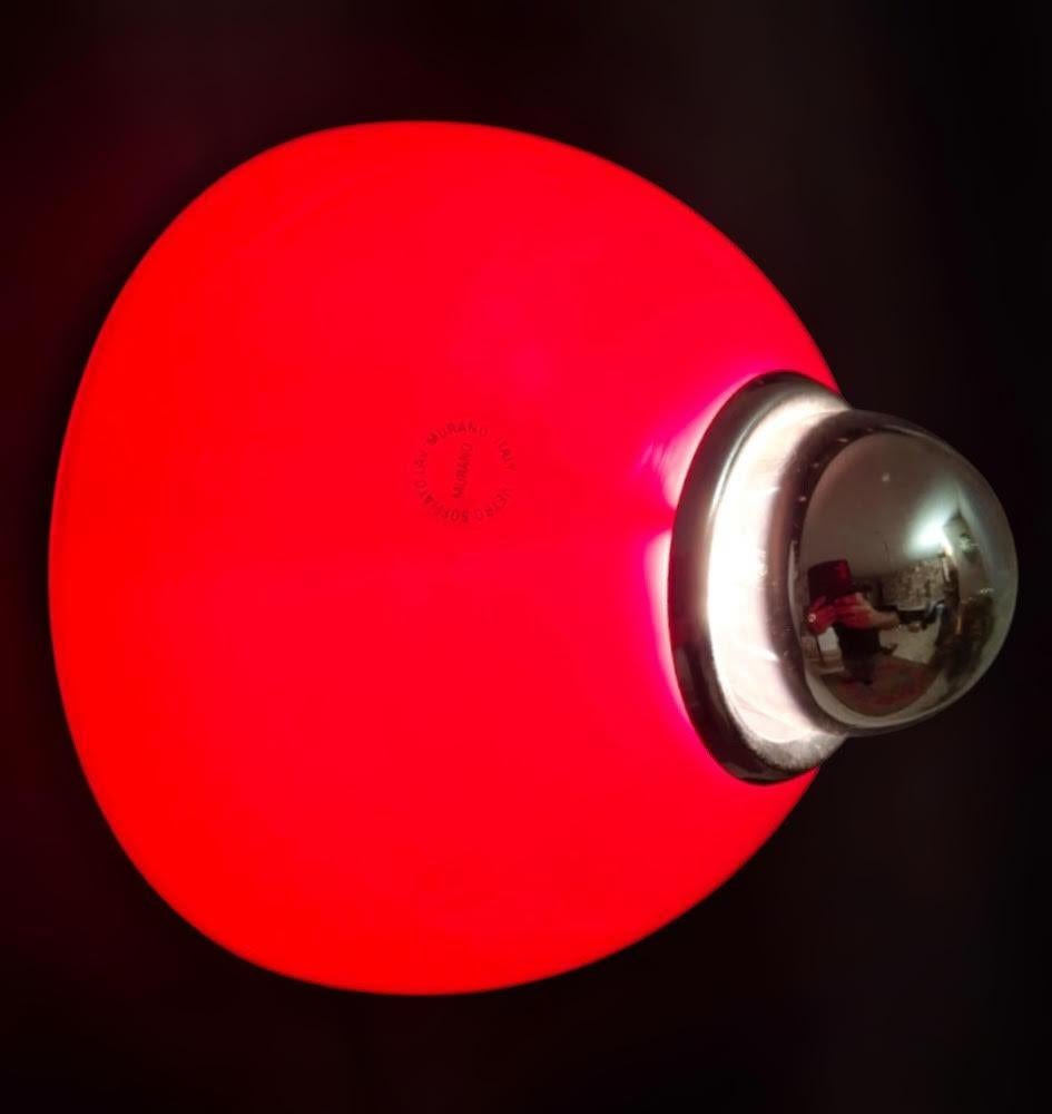 Blown Glass Red Murano Flush Mount / Sconce by Vistosi For Sale