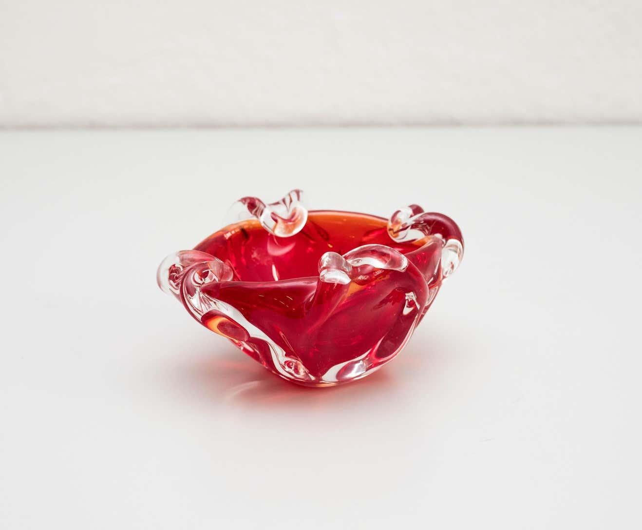 Cendrier en verre de Murano rouge, vers 1970 en vente 5