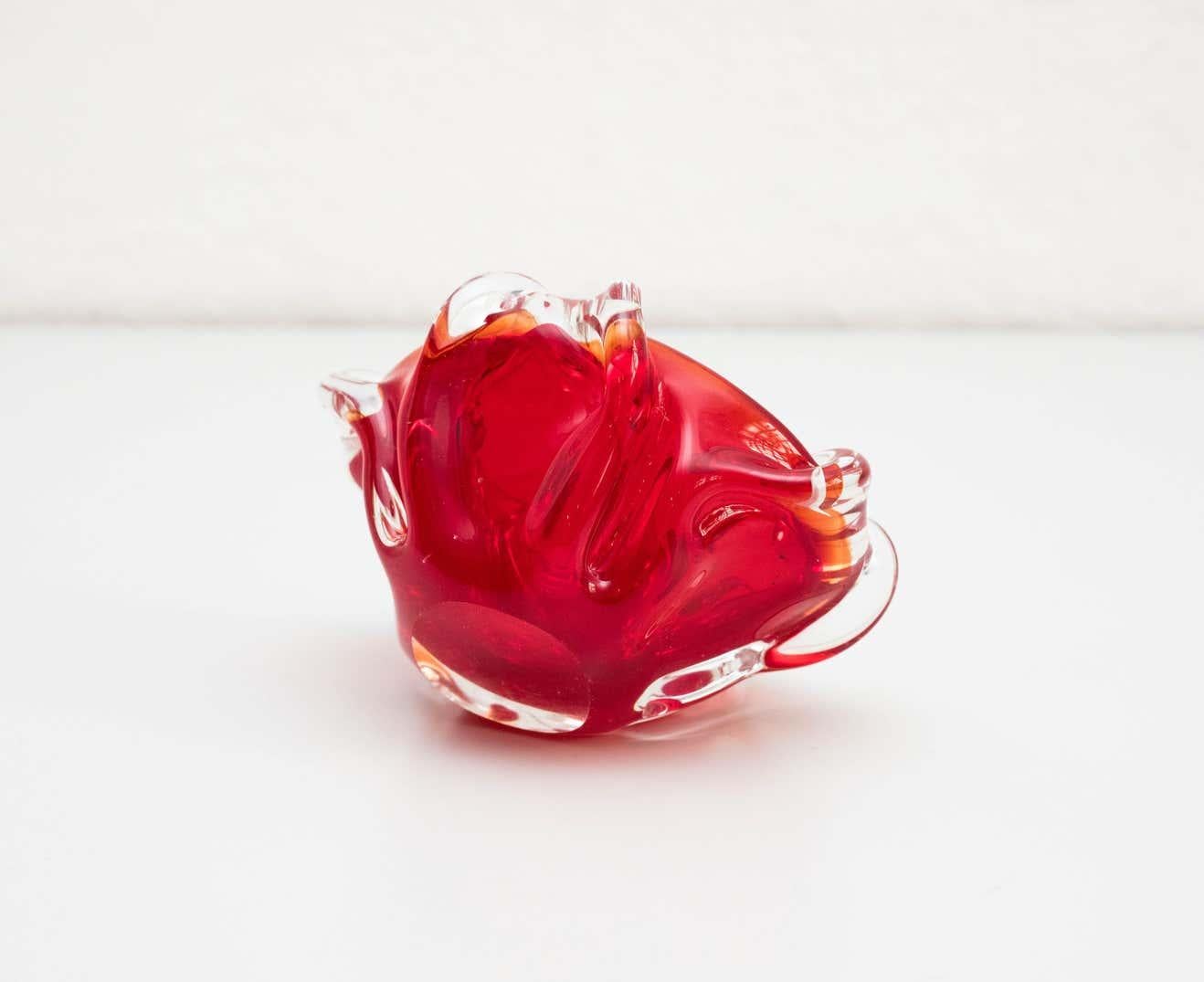 Red Murano Glass Ashtray, circa 1970 For Sale 2