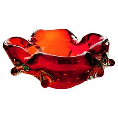 Bol en verre de Murano rouge Bullicante, Lenti