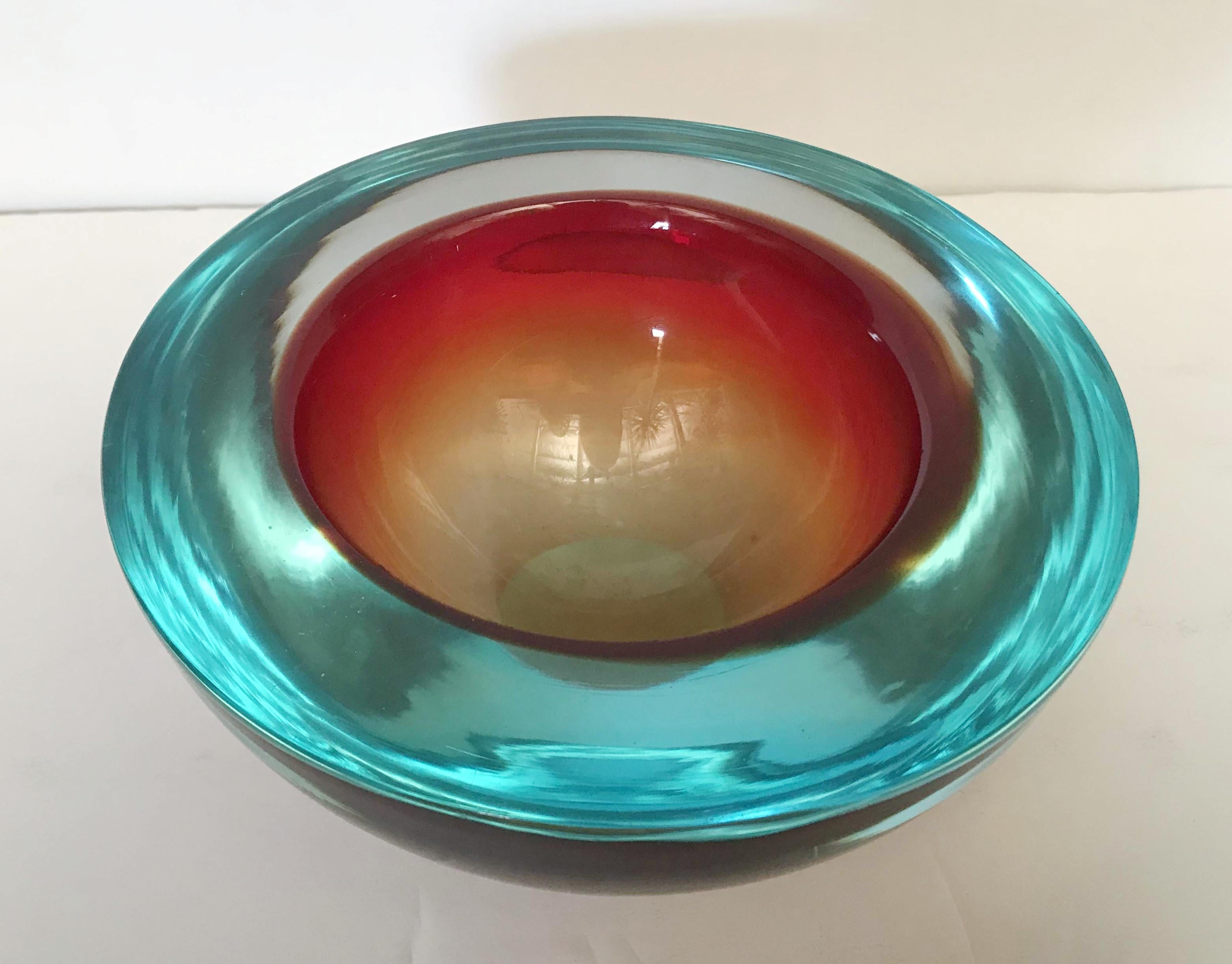 Mid-Century Modern Red Murano Glass Bowl FINAL CLEARANCE SALE