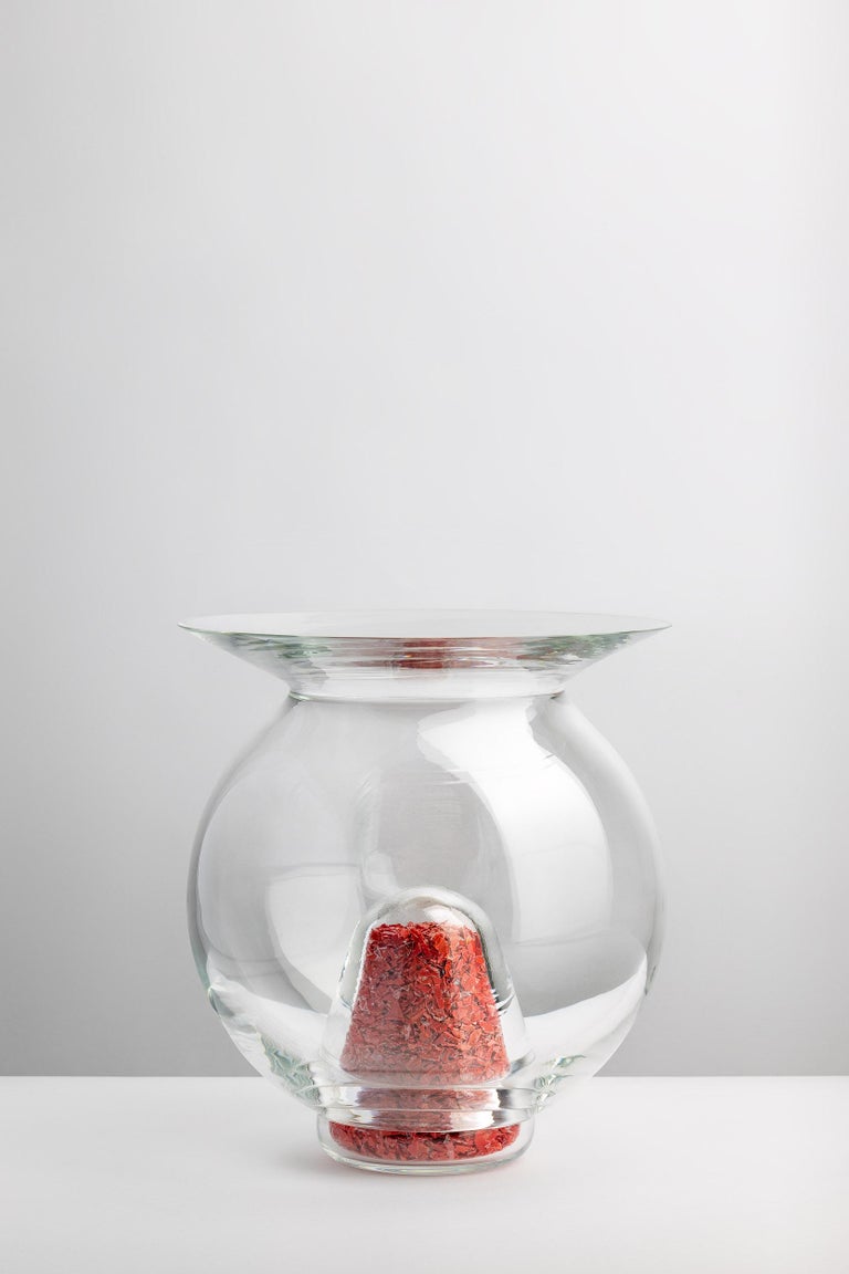 Red Murano Glass Fish Bowl, Veleni by L+W, 2022, Limited Edition