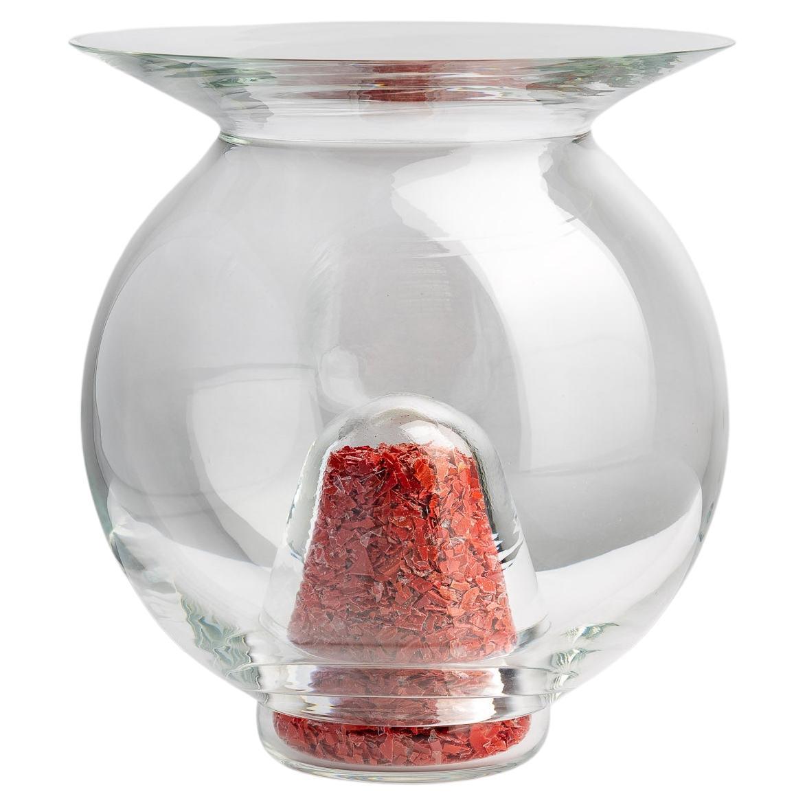 Red Murano Glass Fish Bowl, Veleni by L+W, 2022, Limited Edition Collectibles  For Sale