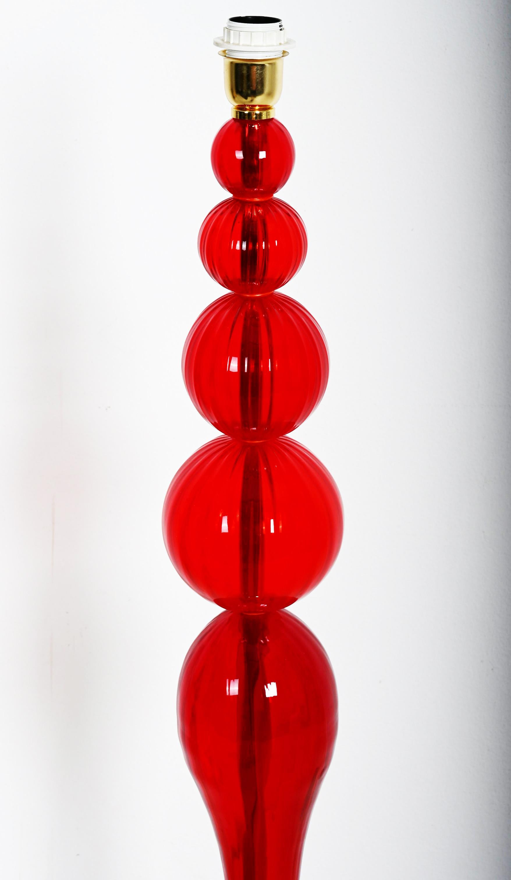 Red Murano Glass Floor Lamp For Sale 3