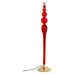 Red Murano Glass Floor Lamp