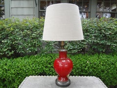 Red Murano Glass Lamp by Seguso