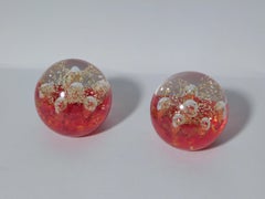 Red Murano Glass Paperweight, 2 Available