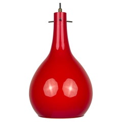 Red Murano glass pendant lamp, Italy, 1960s