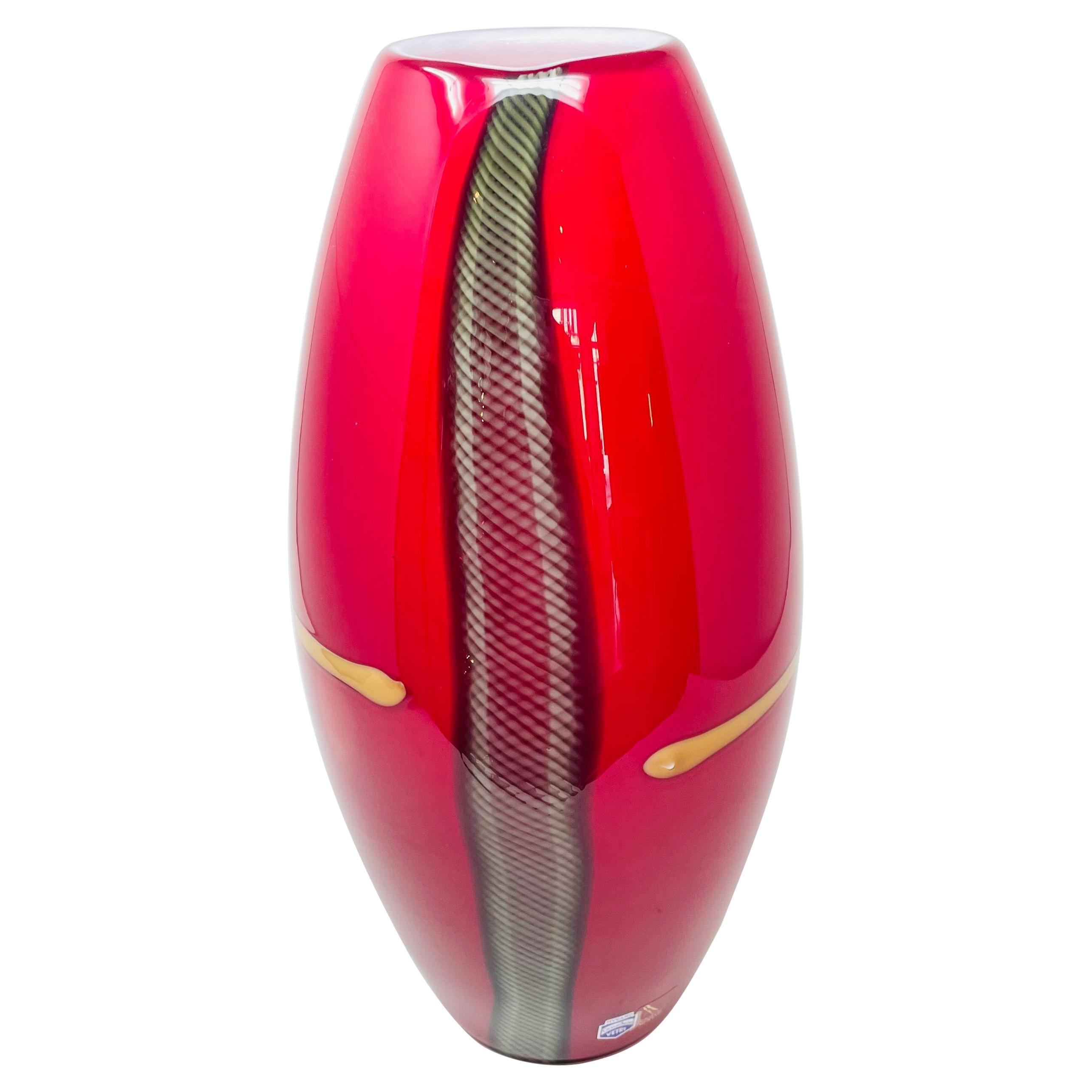 Red Murano Glass Vase by Antonio da Ros for Cenedese, 1980s, Italy