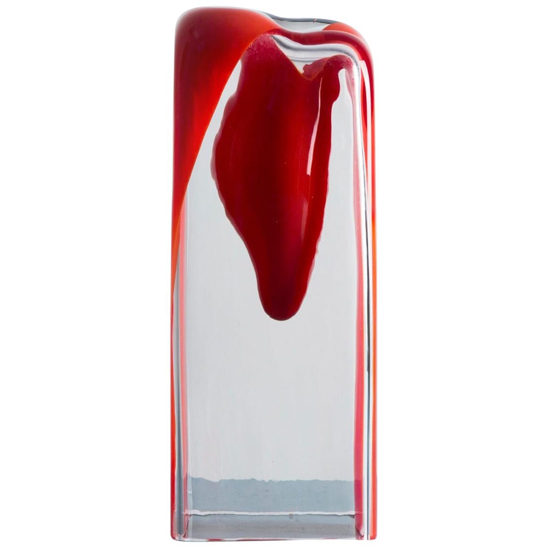 Red Murano Glass Vase by Carlo Nason for Mazzega, 1970s