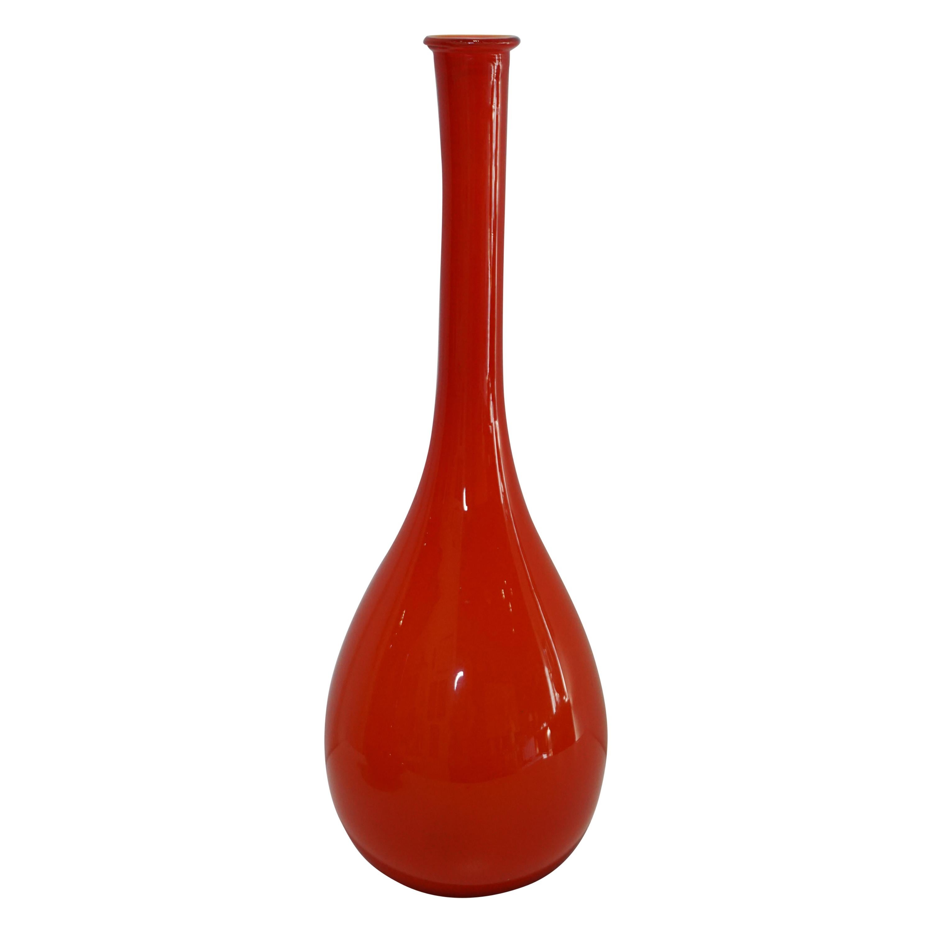 Red Murano Glass Vase For Sale